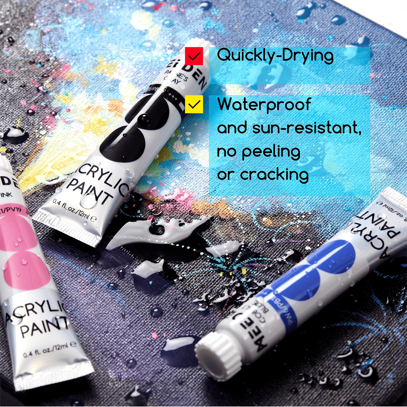 MEEDEN Acrylic Paint Set, 24 Tubes, 12 ml / 0.41 oz - Image 4
