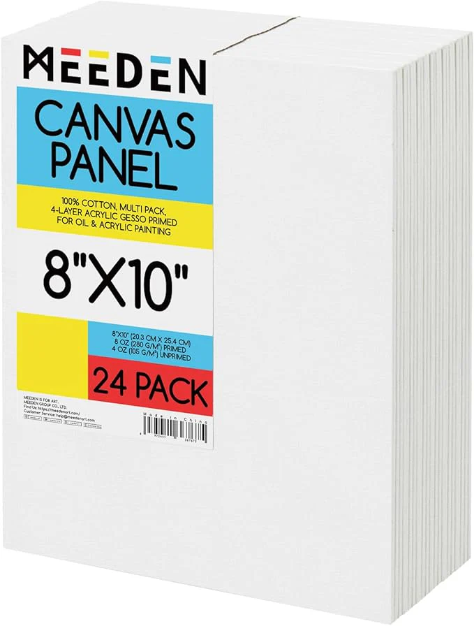 MEEDEN Foldable Easel, Metallic Acrylic Paint (6x60ml) & Cotton Canvas Boards Set - Image 4