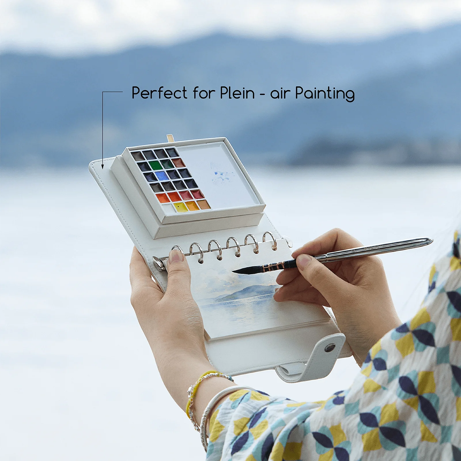 MEEDEN Travel Watercolor Sketch Set, 24 Colors Portable Painting Kit with Paper Brush Palette - Image 5