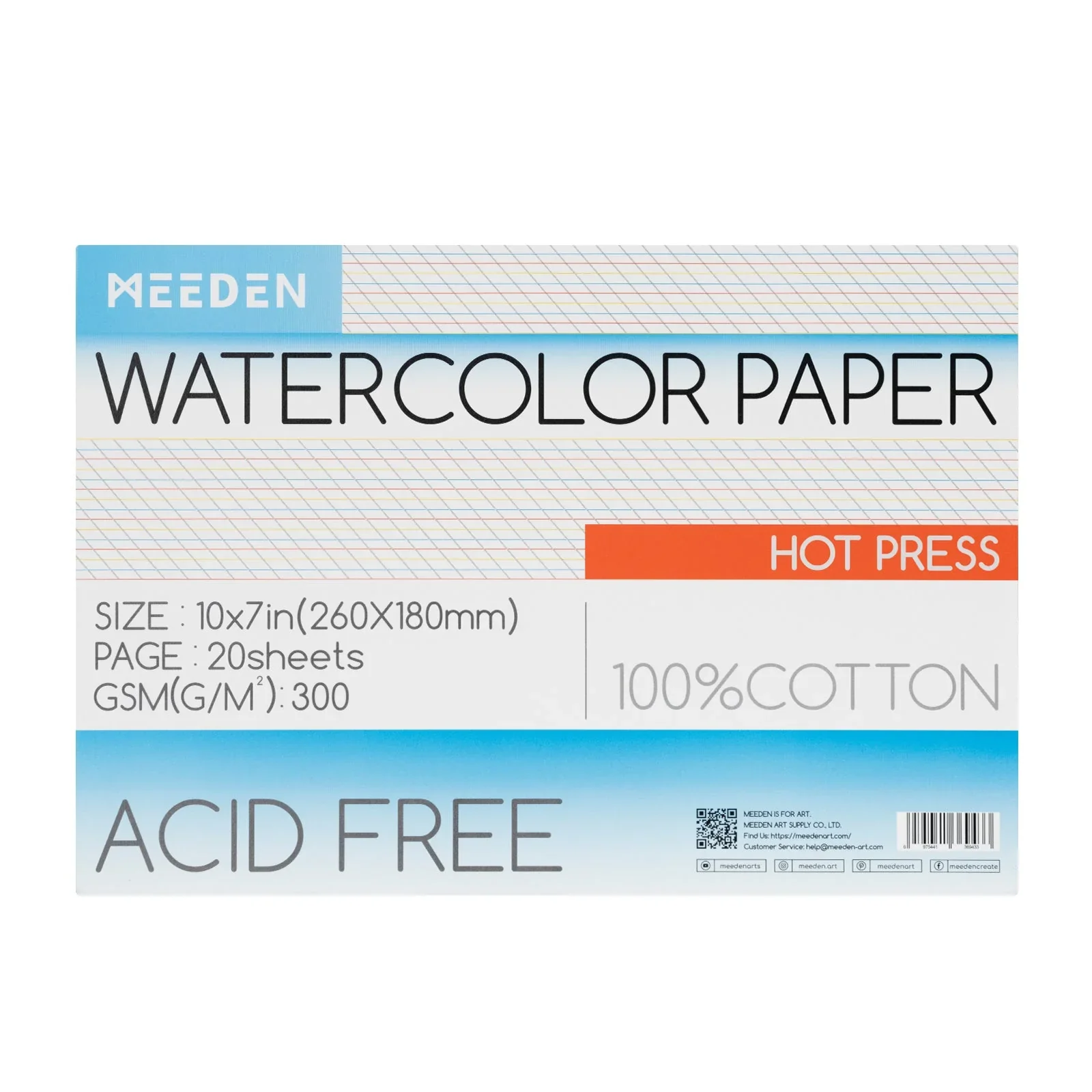 MEEDEN Wooden Storage Box, Hot Press Watercolor Paper, 24-Color Paint Set & Ceramic Tray Palette - Image 4